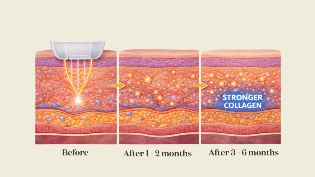 Timeline for developing stronger collagen in the skin