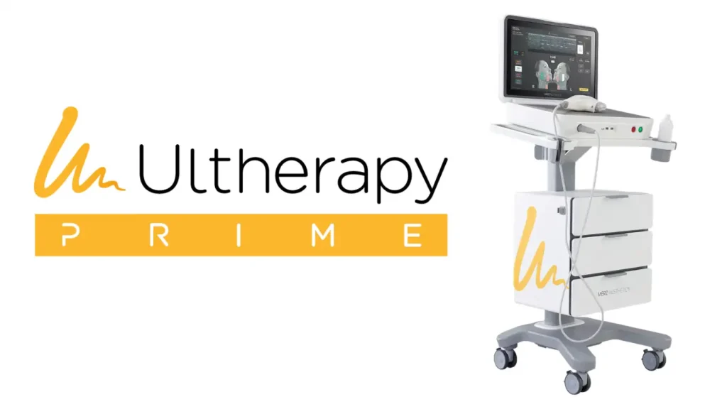 Ultherapy Prime system highlighting its FDA-cleared status for non-surgical lifting.