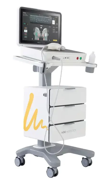 Ultherapy Prime system highlighting its FDA-cleared status for non-surgical lifting.