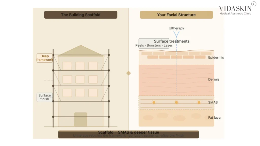 Comparing a building scaffold and the Facial Structure