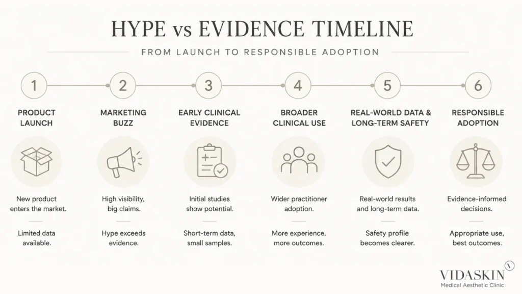 Hype vs Evidence Timeline