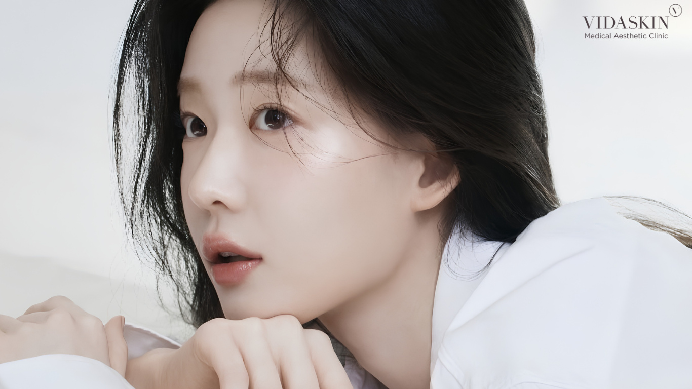 Asian woman looking to the side