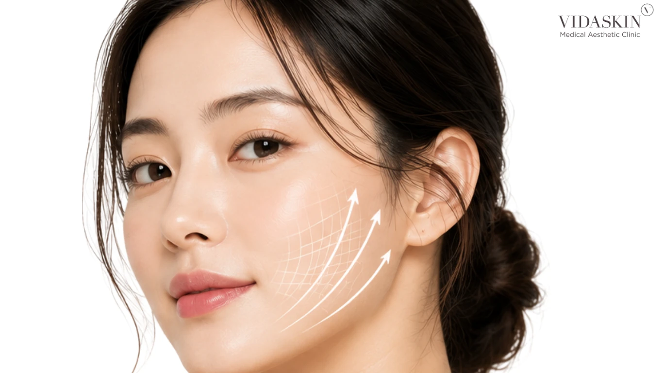 Asian woman with rejuvenated facial features